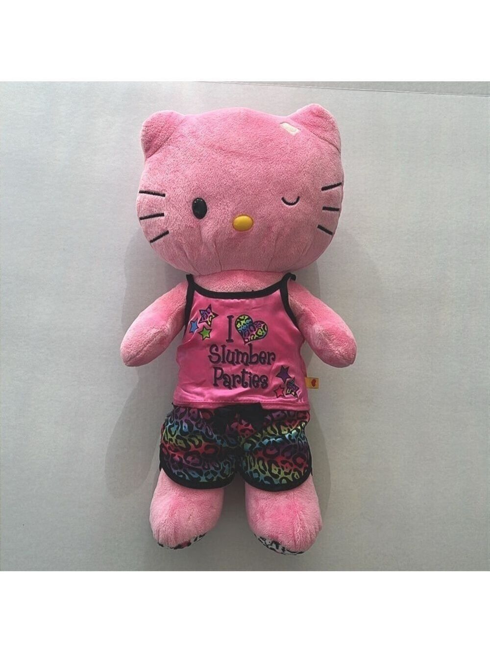 Hello Kitty Sanrio Build A Bear Pink Winking Leopard Print Paws Plush Stuffed